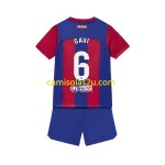 Camisolas de futebol FC Barcelona Gavi 6 Criança Equipamento Principal 2023/24 Manga Curta